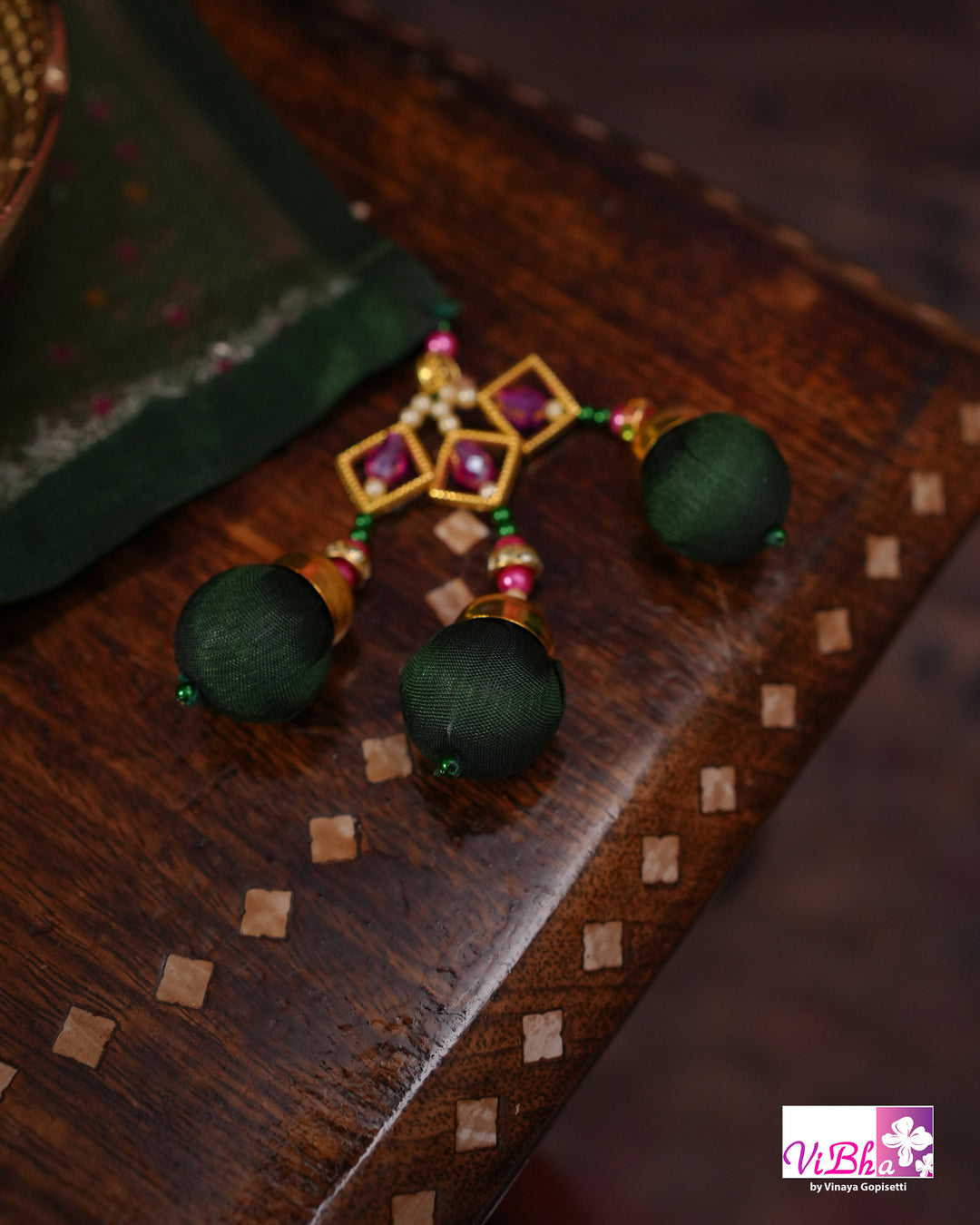 Green Cora meenakari silk