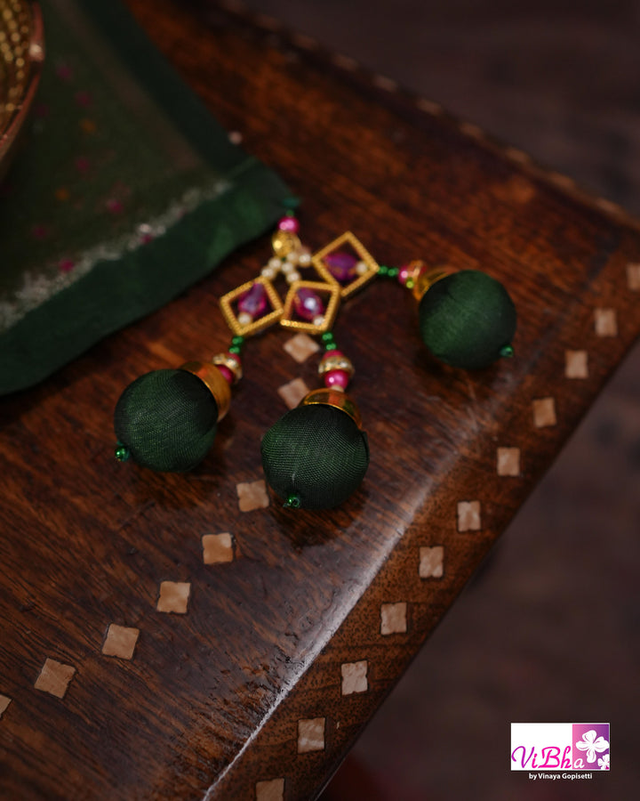 Green Cora meenakari silk
