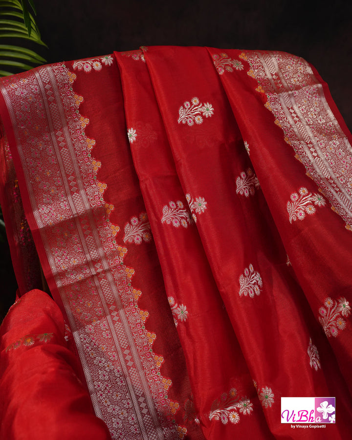 Red Meenakari Cora