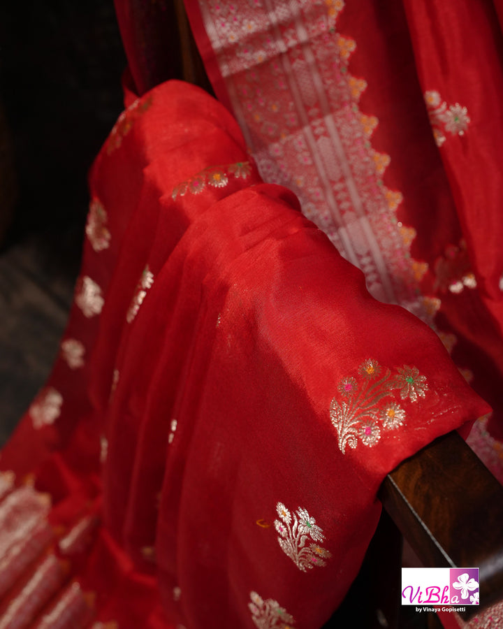 Red Meenakari Cora
