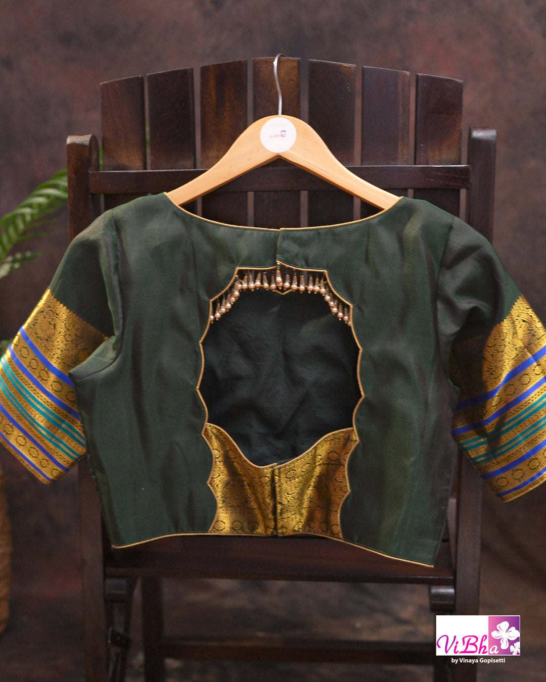 Dark Maroon And Green Kanchi Silk Saree And Blouse