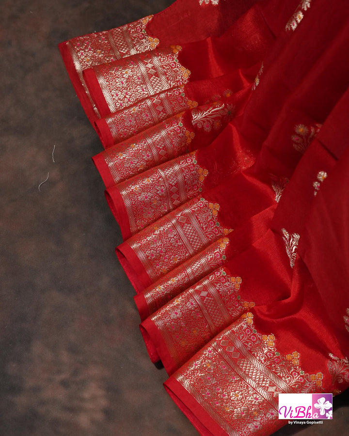 Red Meenakari Cora