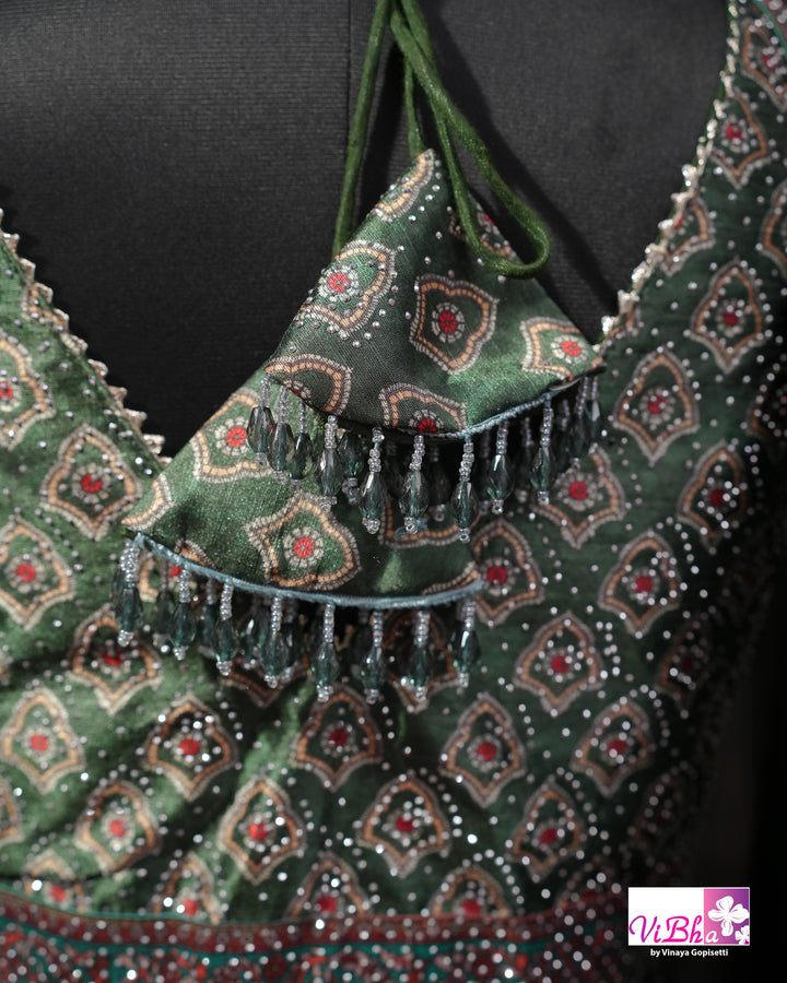 Forest Green Multicolor Lehenga Set