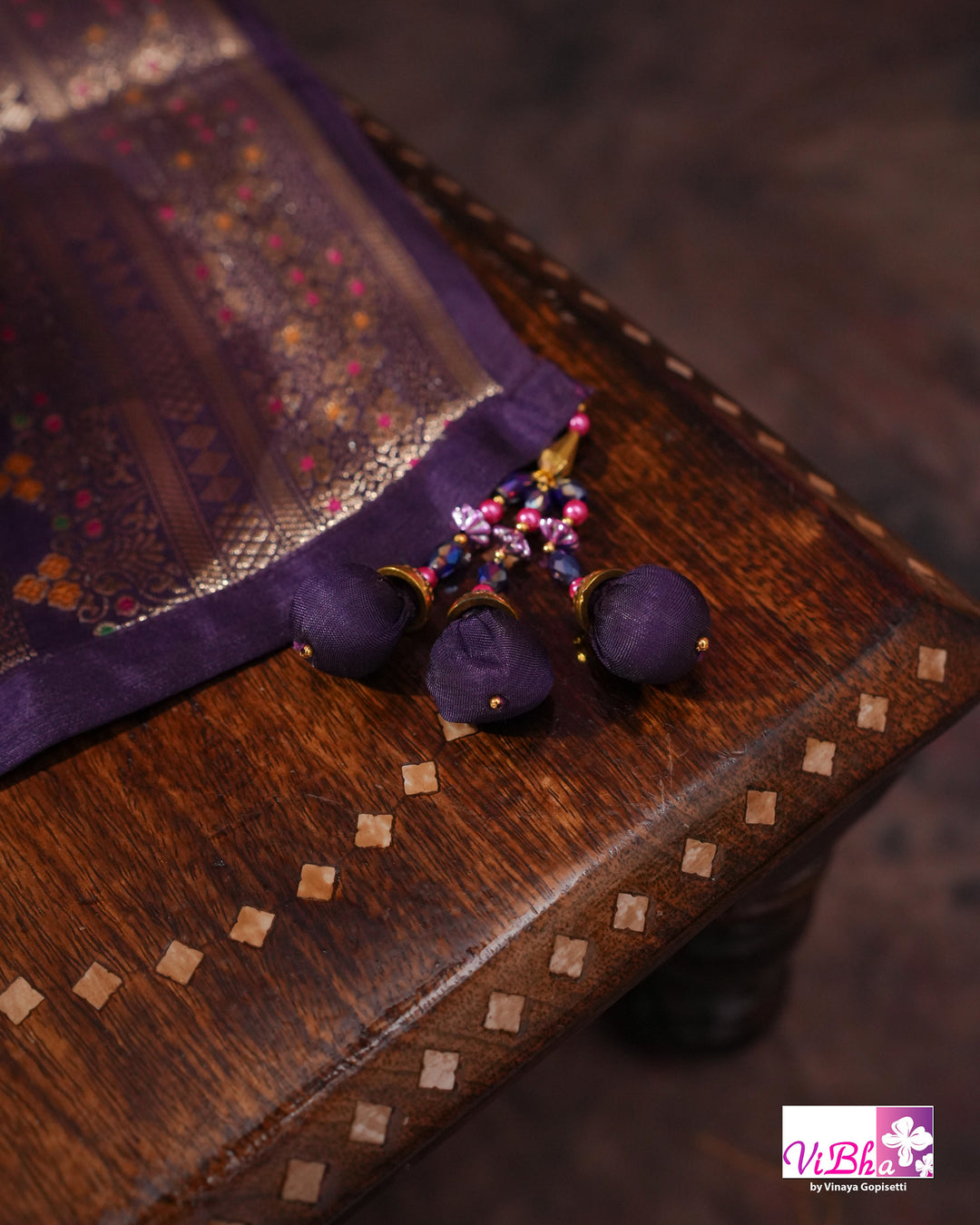 Violet Cora meenakari silk