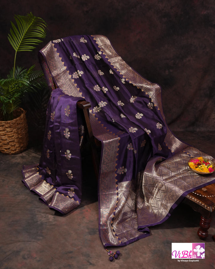 Violet Cora meenakari silk