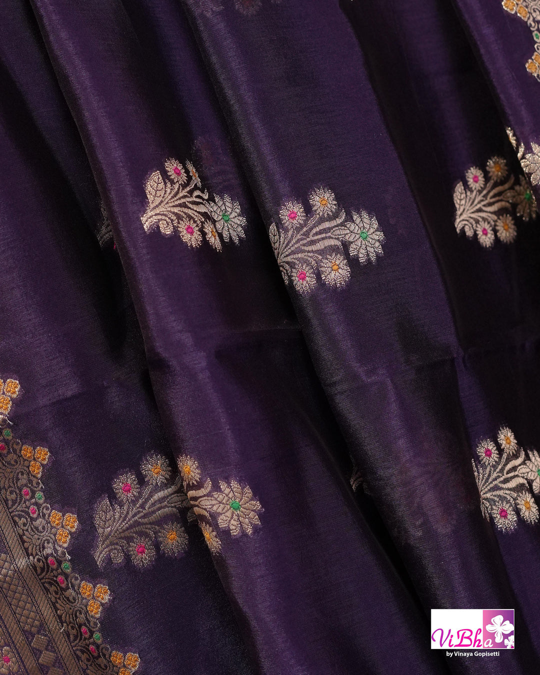 Violet Cora meenakari silk
