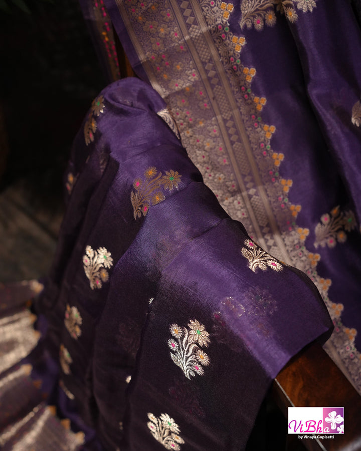 Violet Cora meenakari silk