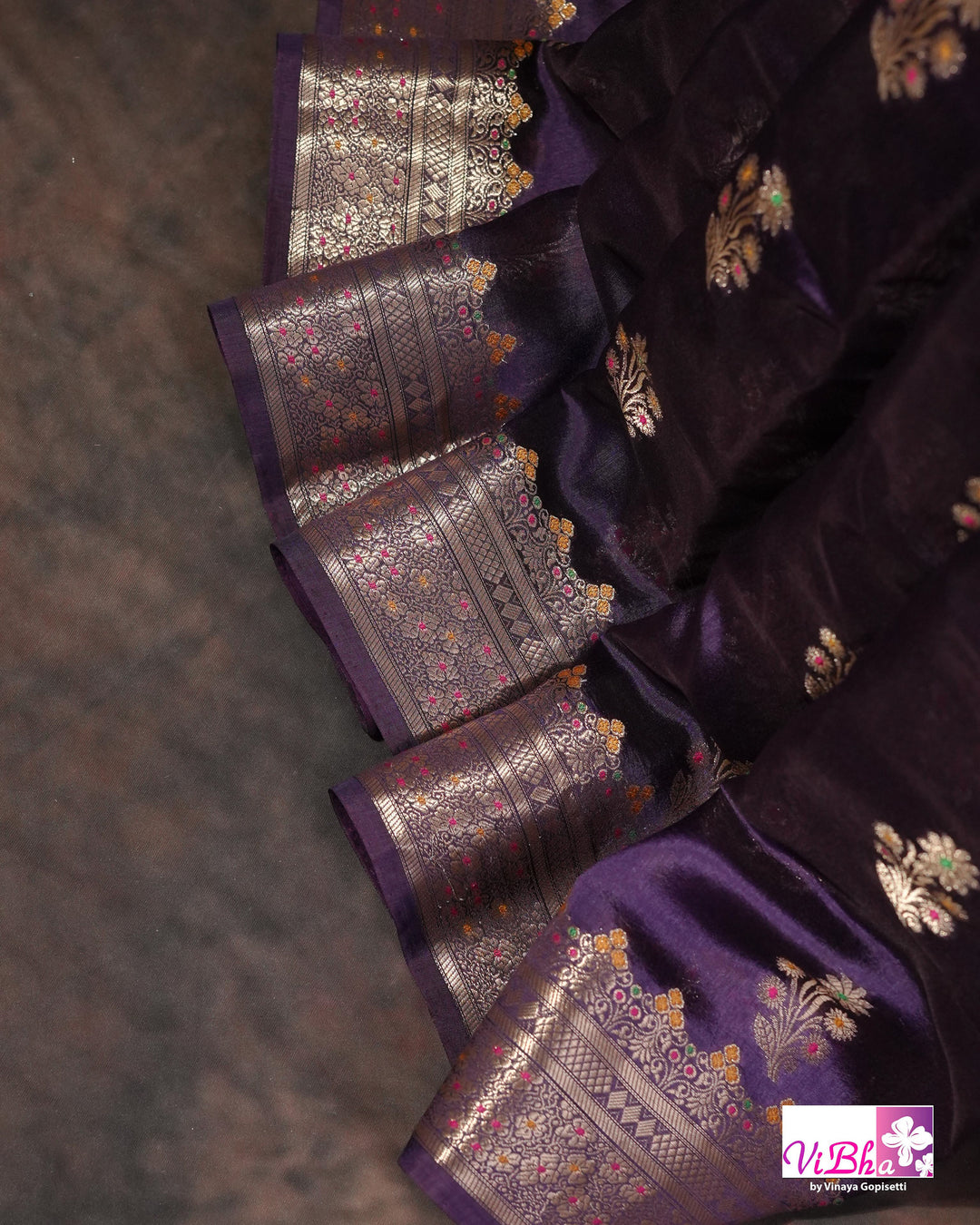 Violet Cora meenakari silk