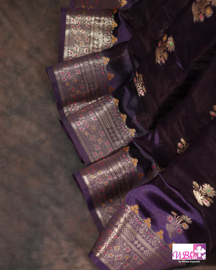 Violet Cora meenakari silk