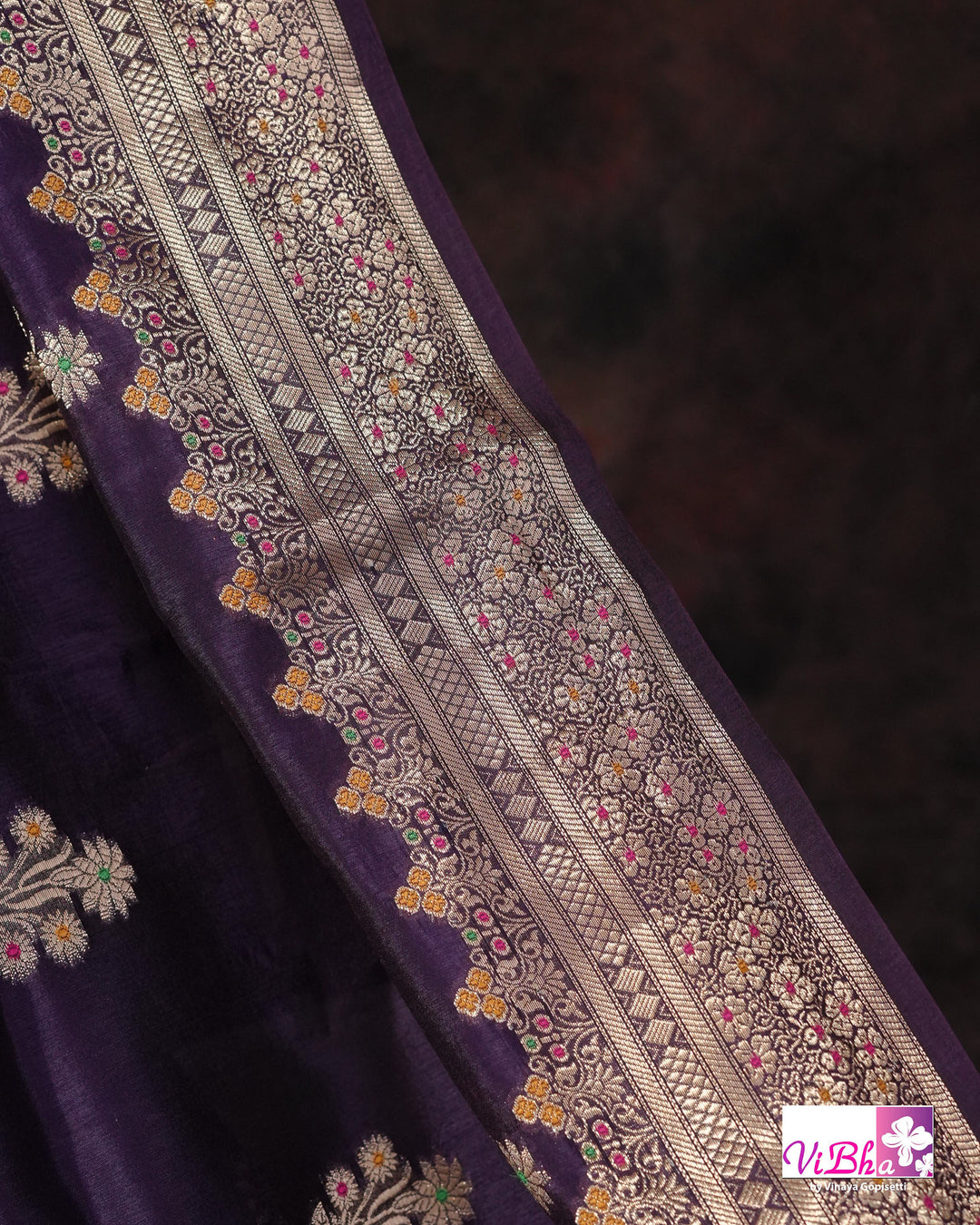 Violet Cora meenakari silk
