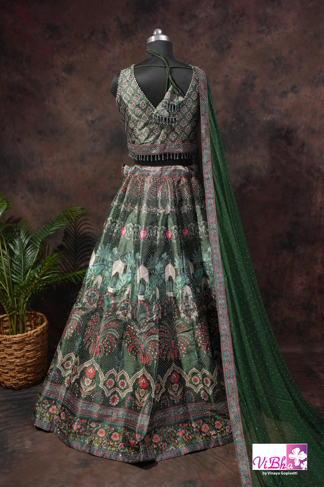 Forest Green Multicolor Lehenga Set