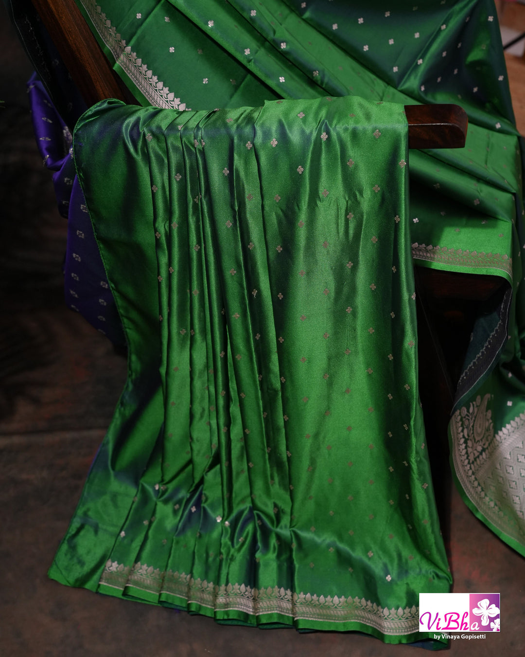 Dual tone Peacock green katan sik