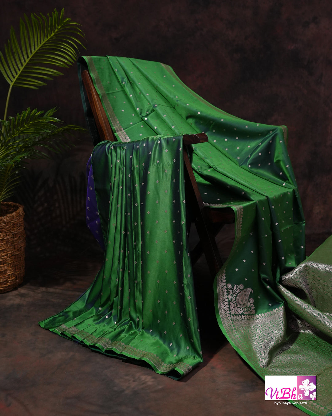 Dual tone Peacock green katan sik