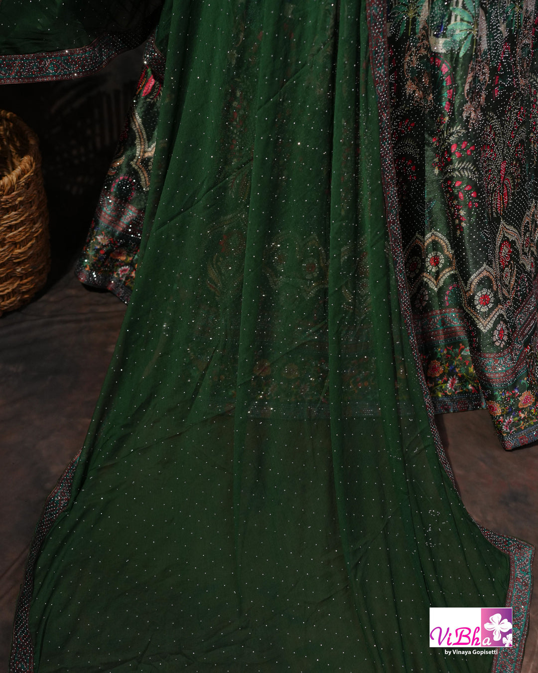 Forest Green Multicolor Lehenga Set