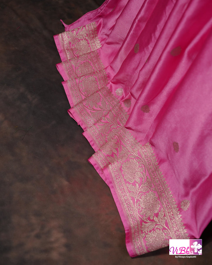 Baby Pink katan Banarasi silk