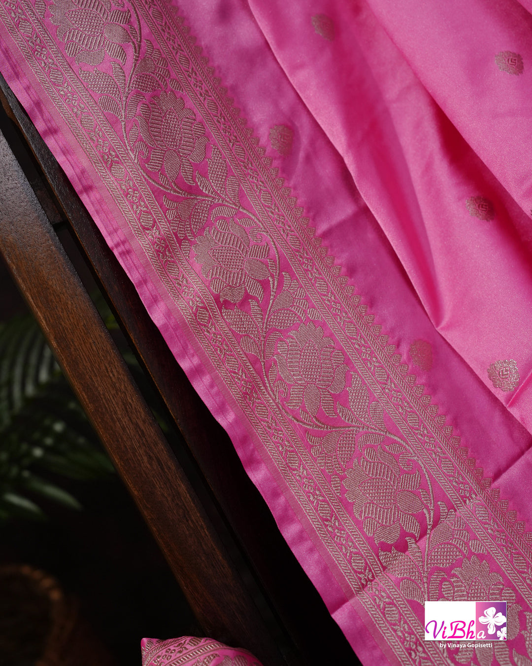 Baby Pink katan Banarasi silk