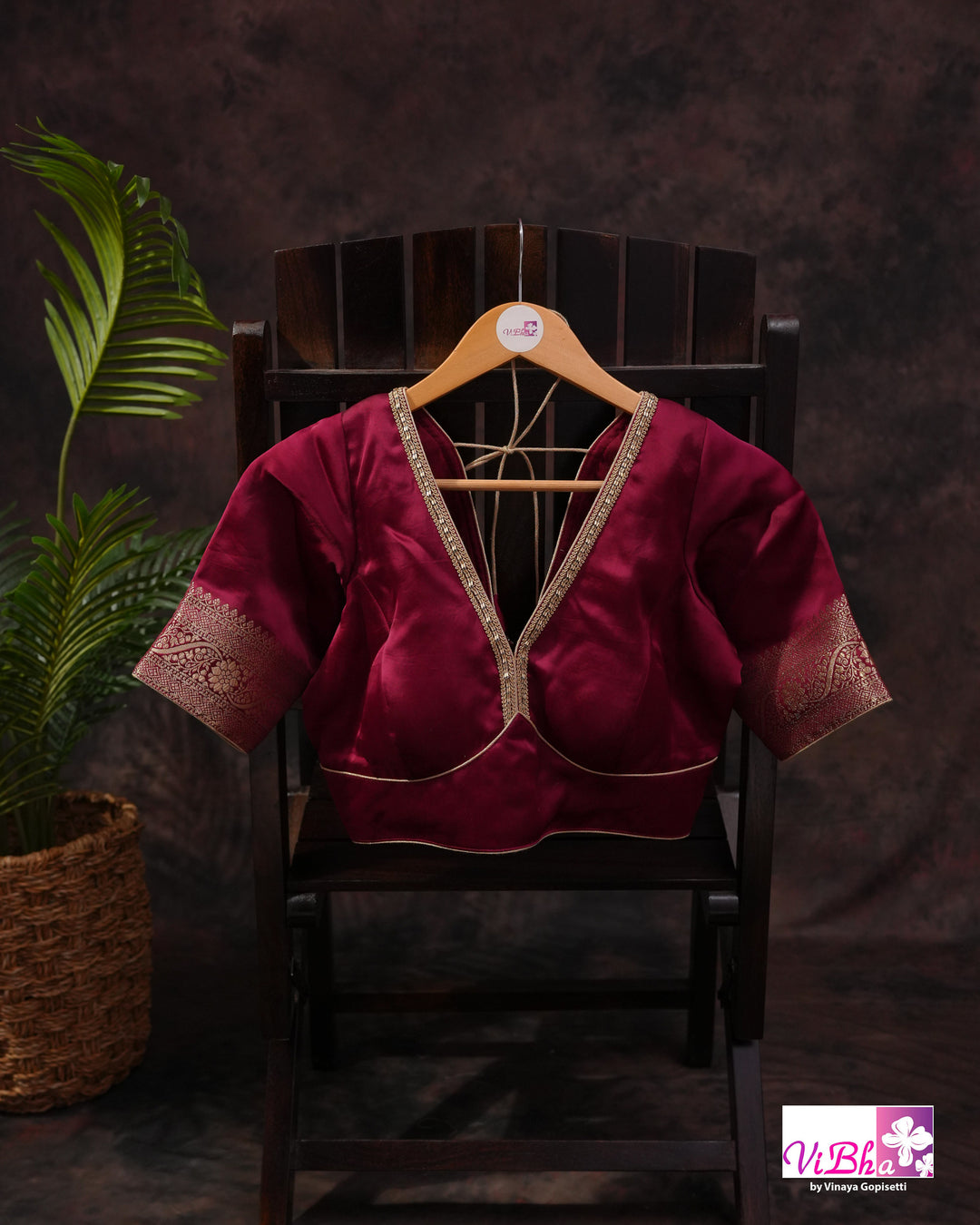 Wine Mashru silk