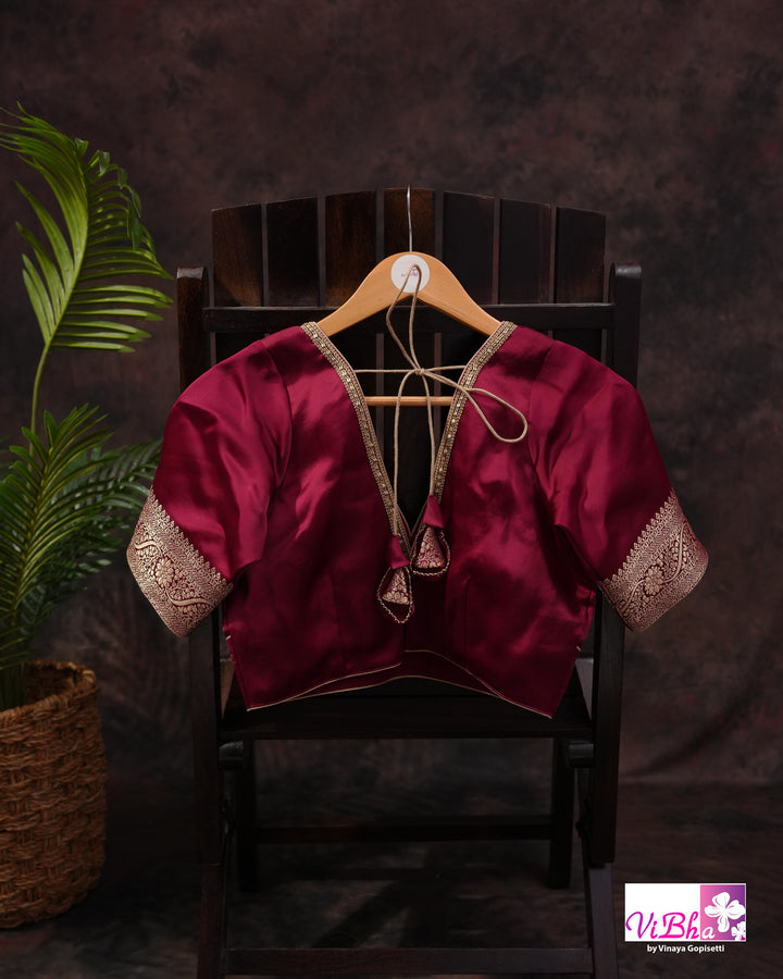 Wine Mashru silk