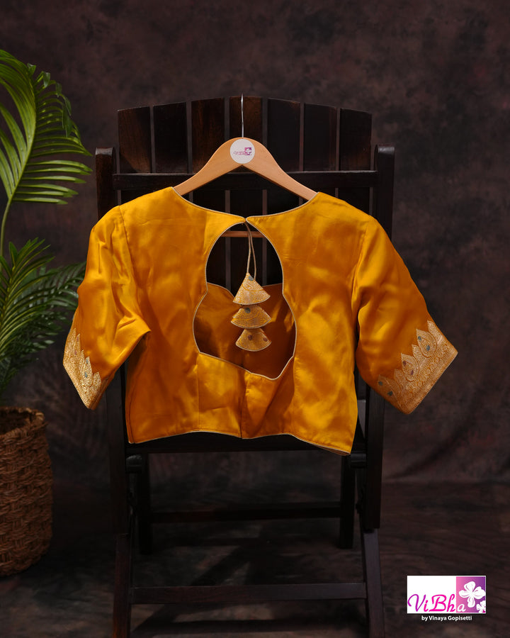 Yellow Meenakari katan Silk