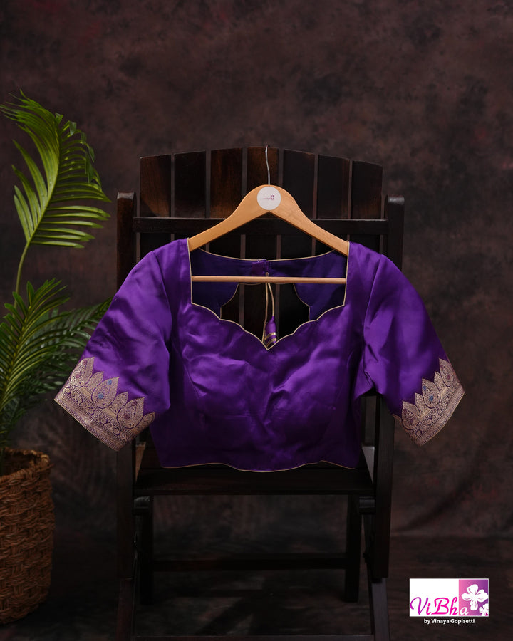 Violet meenakari katan silk