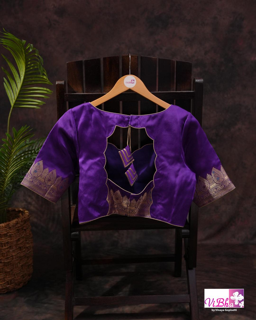 Violet meenakari katan silk