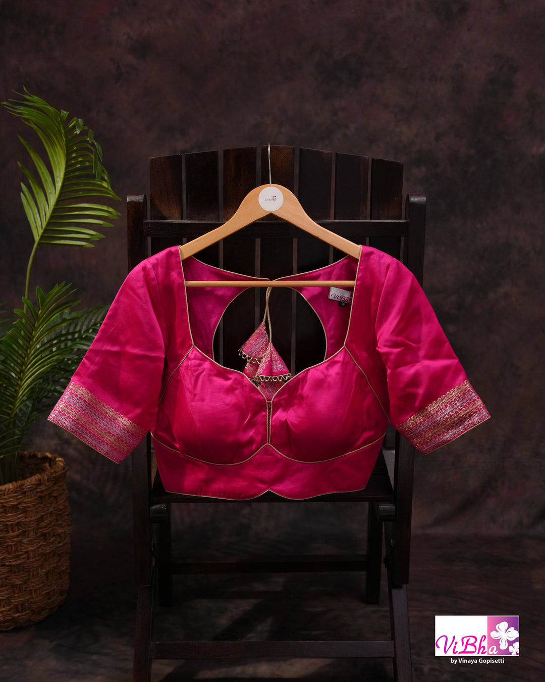 Hot pink Mashru silk