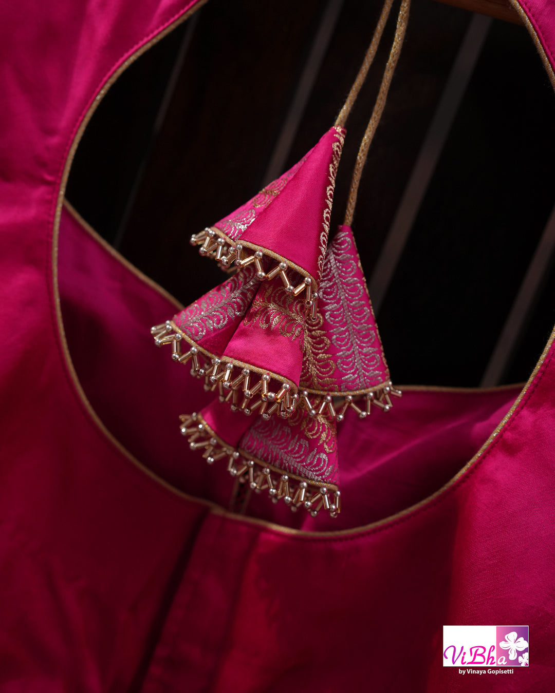Hot pink Mashru silk