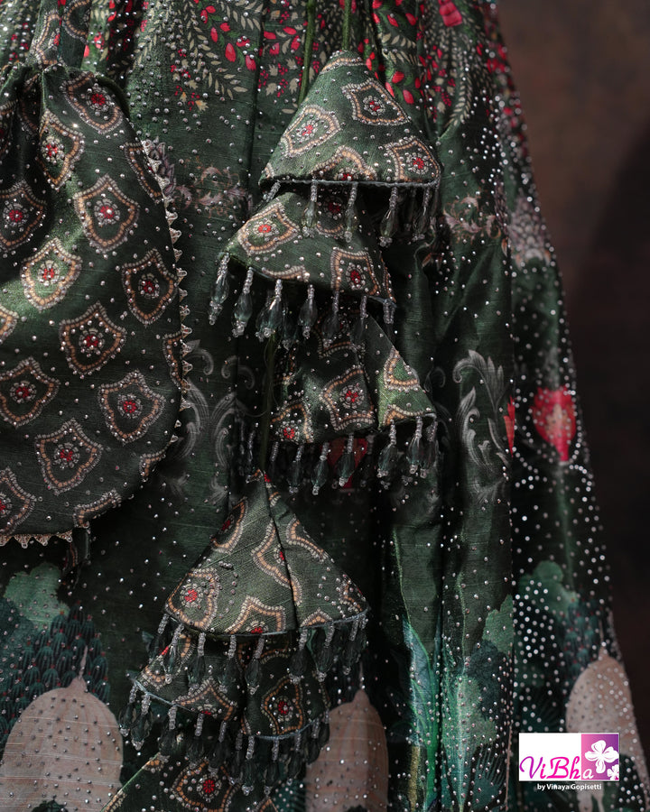 Forest Green Multicolor Lehenga Set