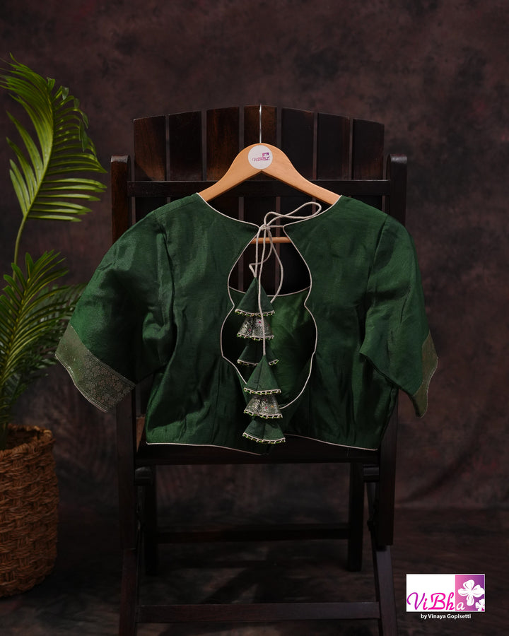 Green Cora meenakari silk