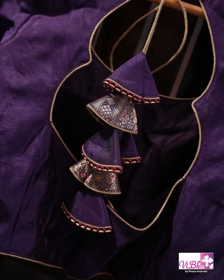 Violet Cora meenakari silk
