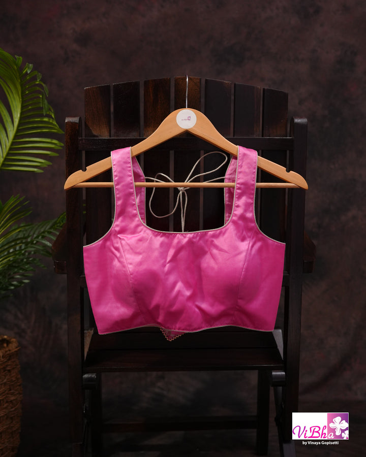 Baby Pink katan Banarasi silk