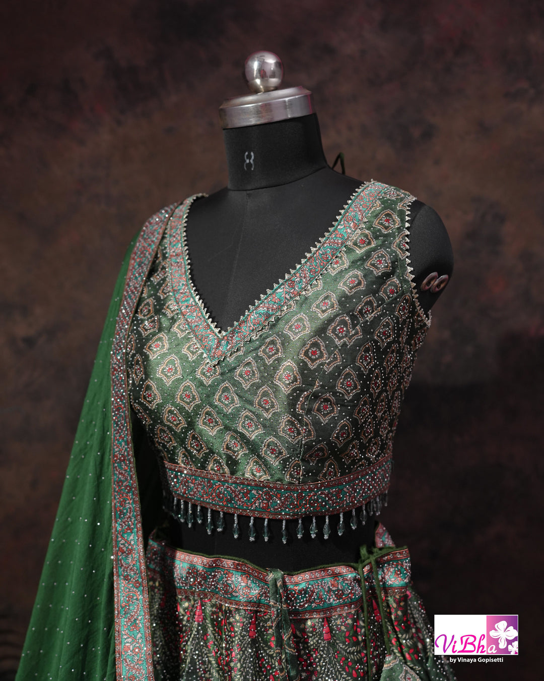 Forest Green Multicolor Lehenga Set