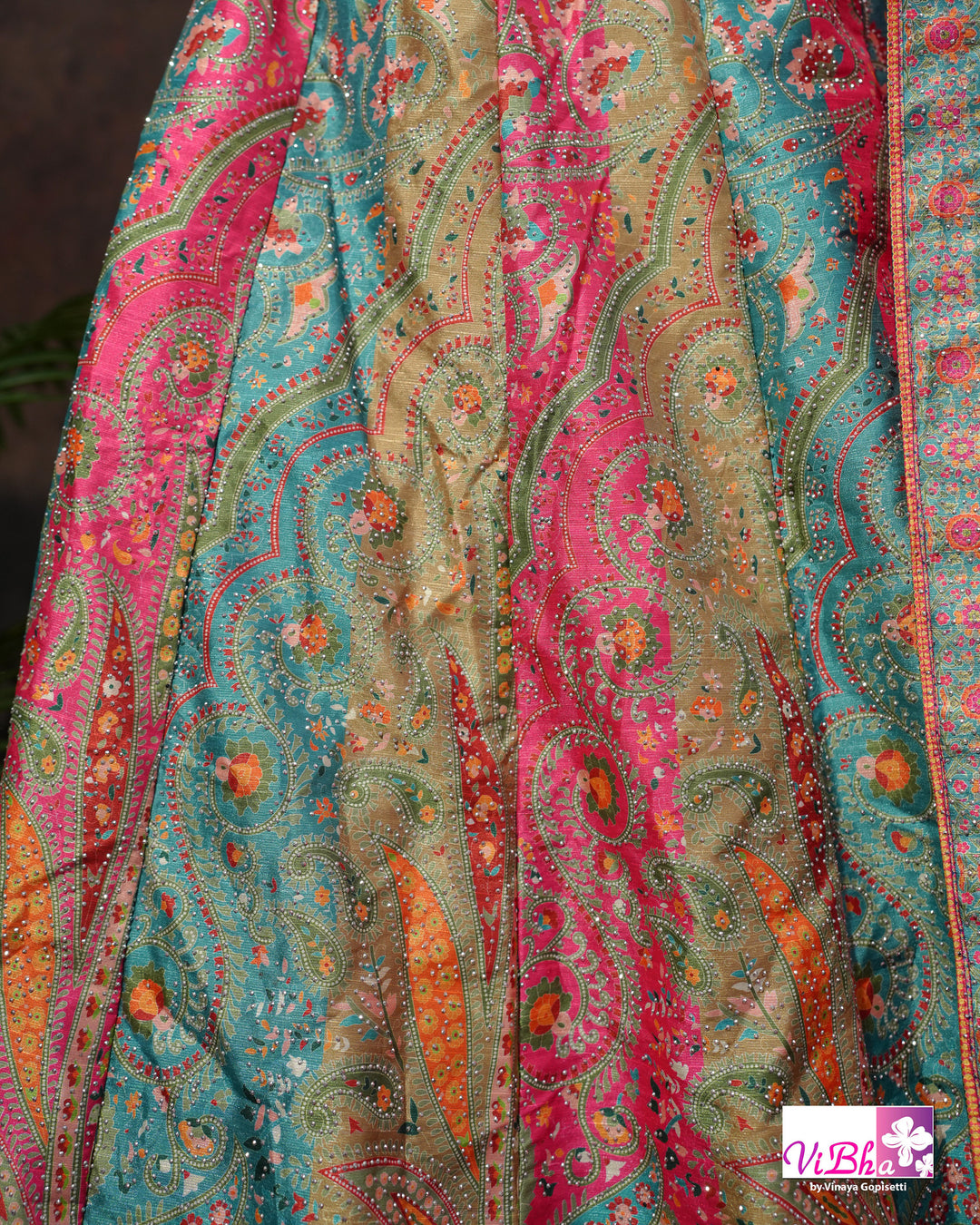 Rani Pink &amp; Aqua Multicolor Lehenga Set