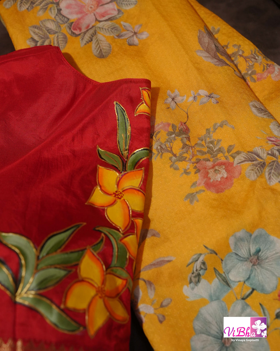 Yellow Kanchi Soft Silk with Floral Design
