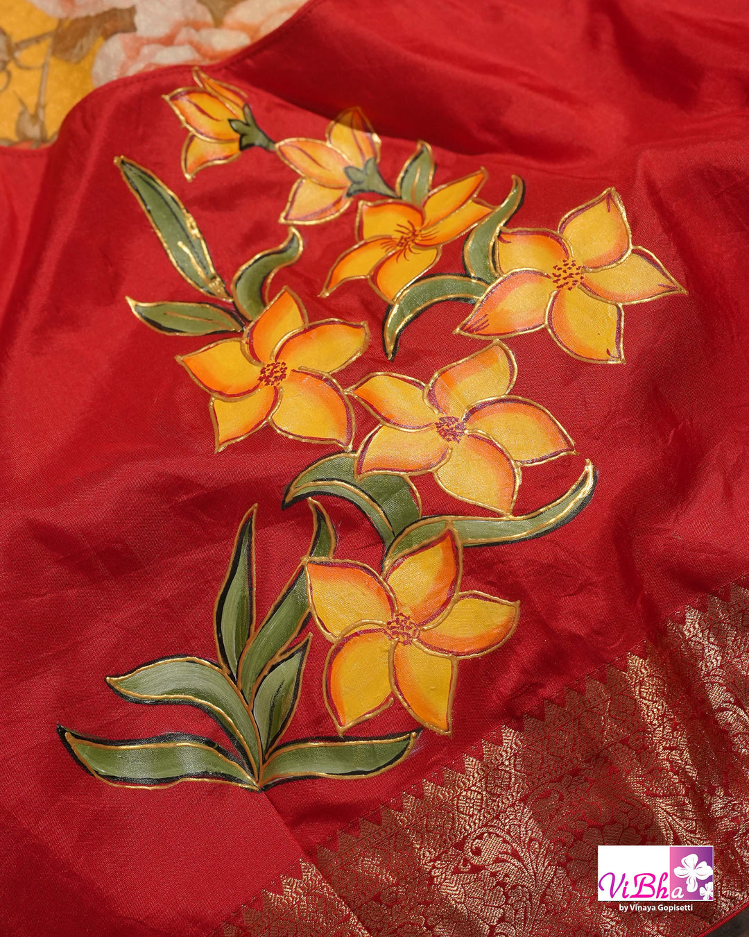 Yellow Kanchi Soft Silk with Floral Design
