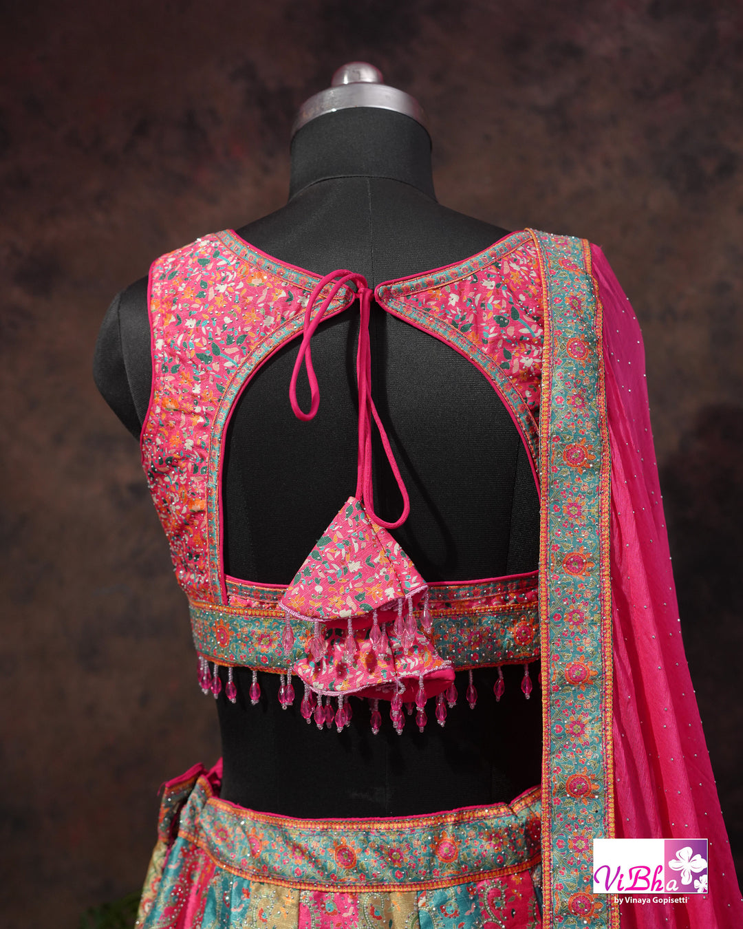 Rani Pink &amp; Aqua Multicolor Lehenga Set