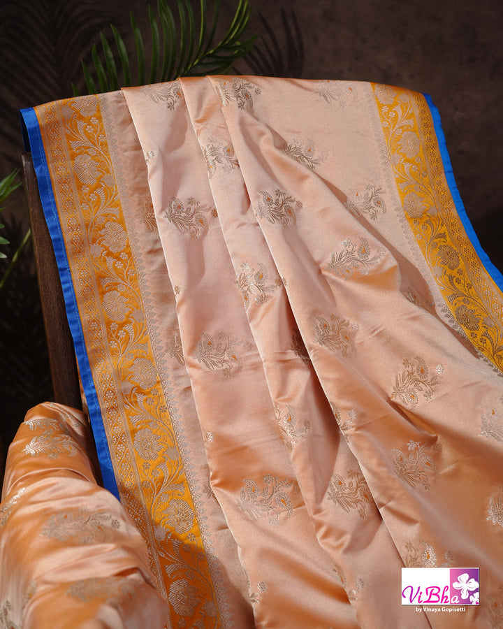 Peach and Mustard Yellow with blue edge