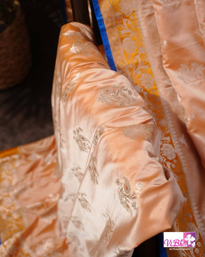 Peach and Mustard Yellow with blue edge