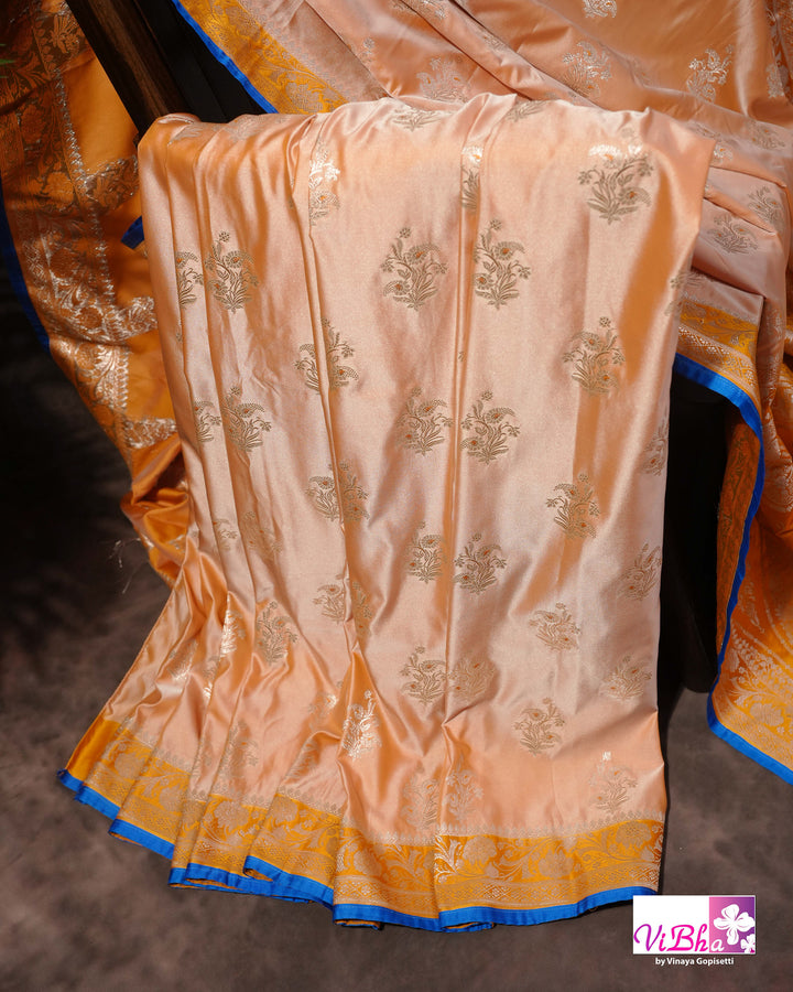Peach and Mustard Yellow with blue edge