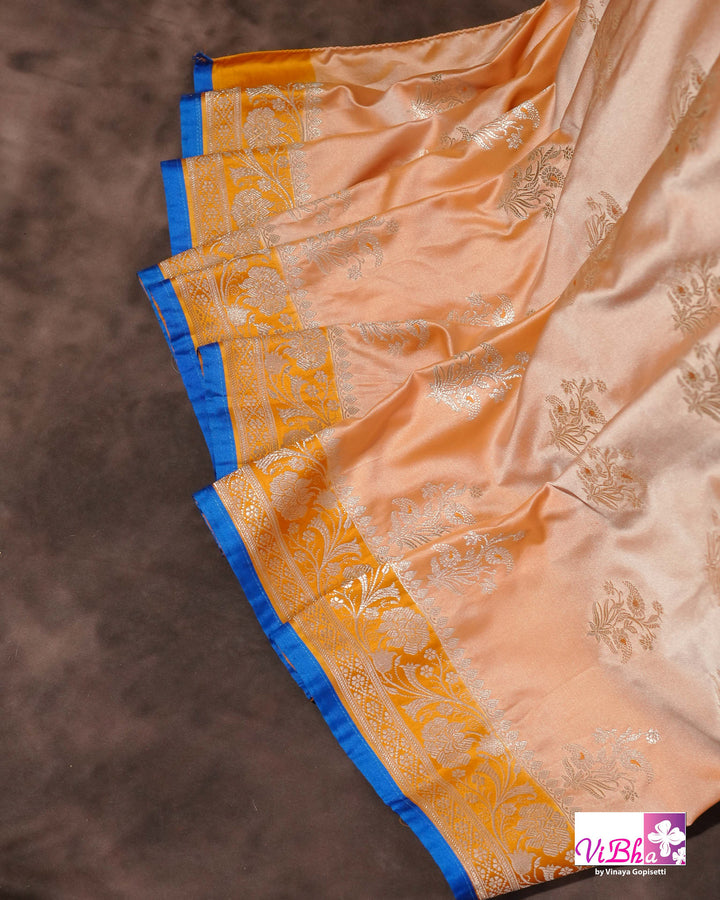 Peach and Mustard Yellow with blue edge