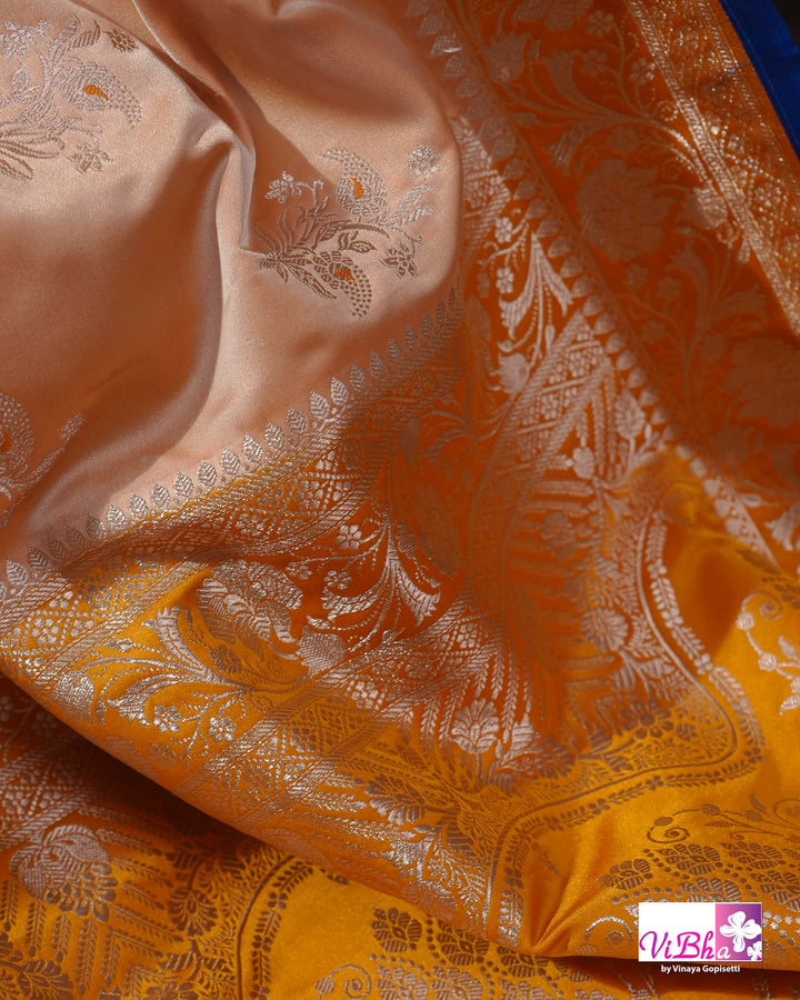 Peach and Mustard Yellow with blue edge