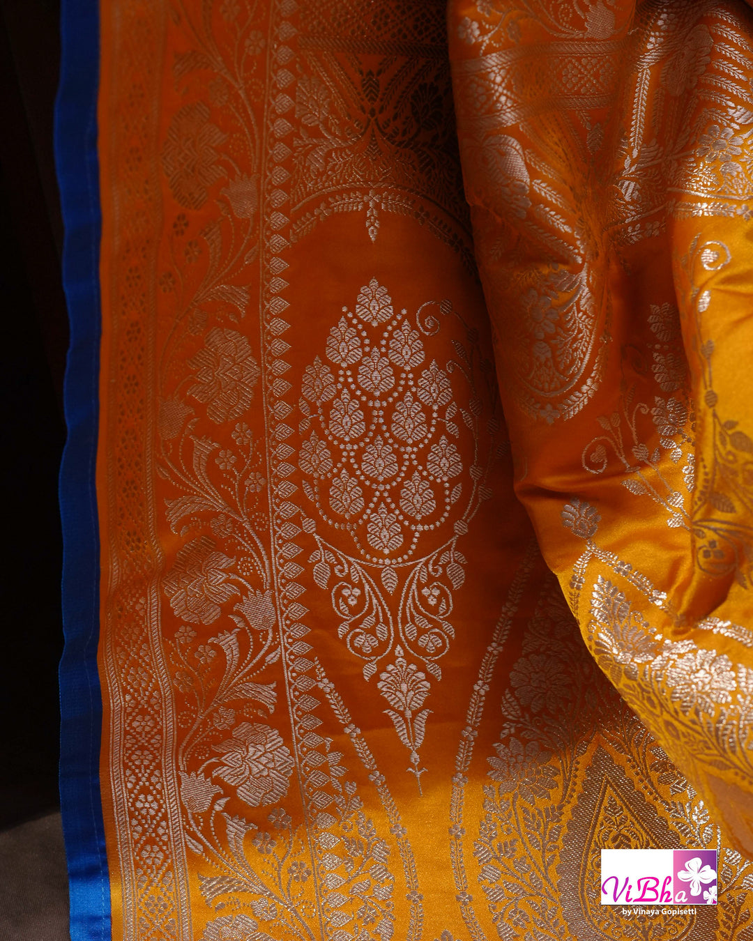 Peach and Mustard Yellow with blue edge