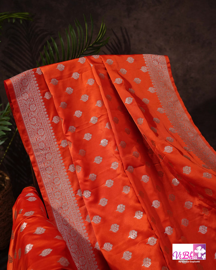 Tangerine Orange Kathan Mashru Silk