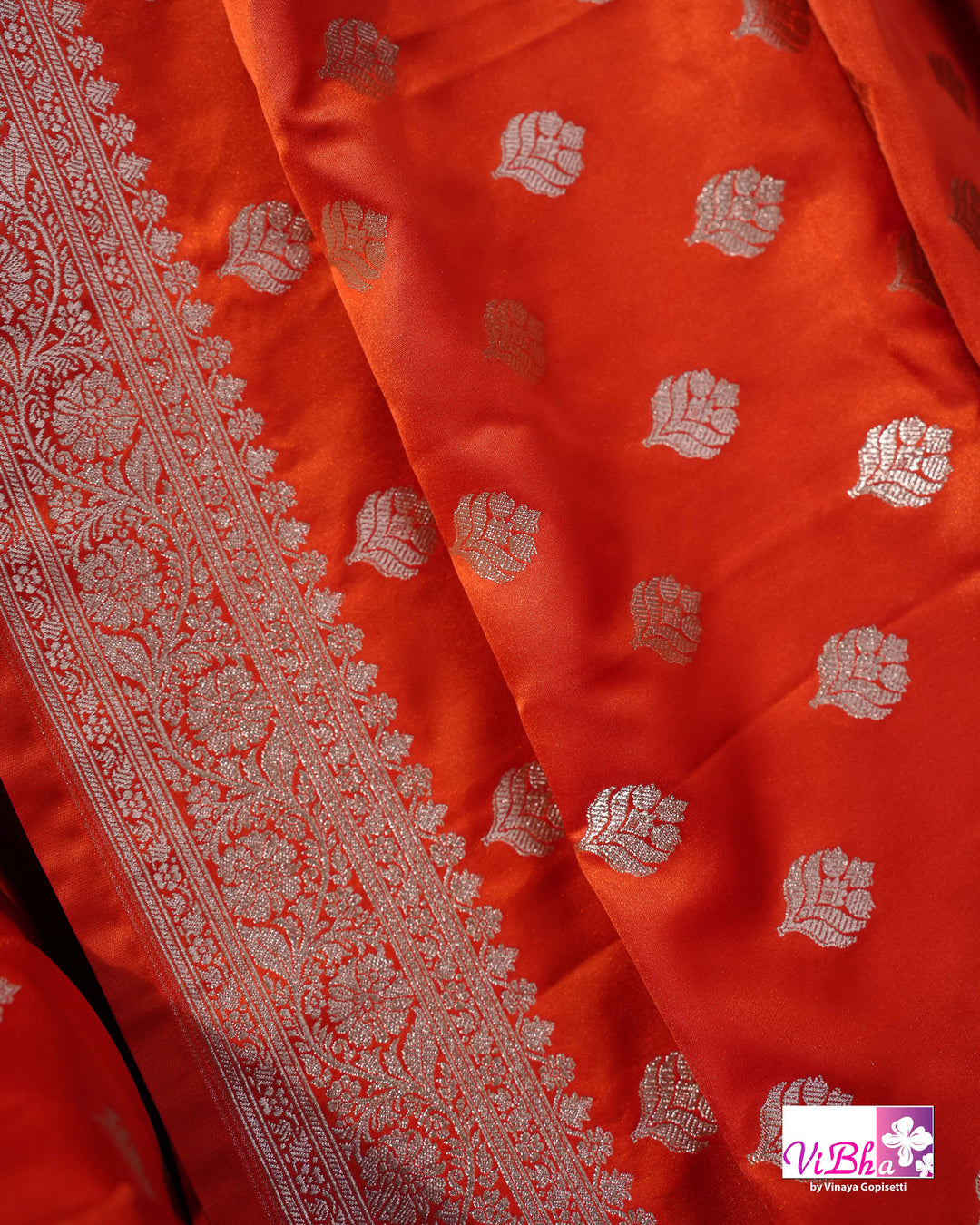 Tangerine Orange Kathan Mashru Silk