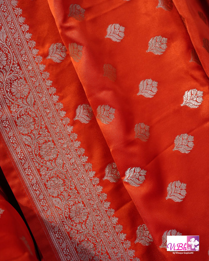 Tangerine Orange Kathan Mashru Silk