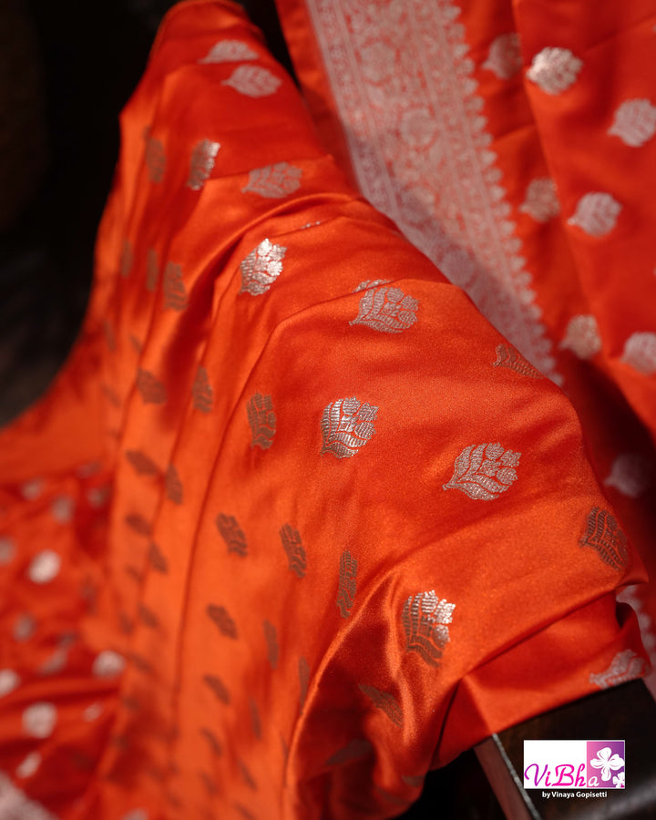 Tangerine Orange Kathan Mashru Silk
