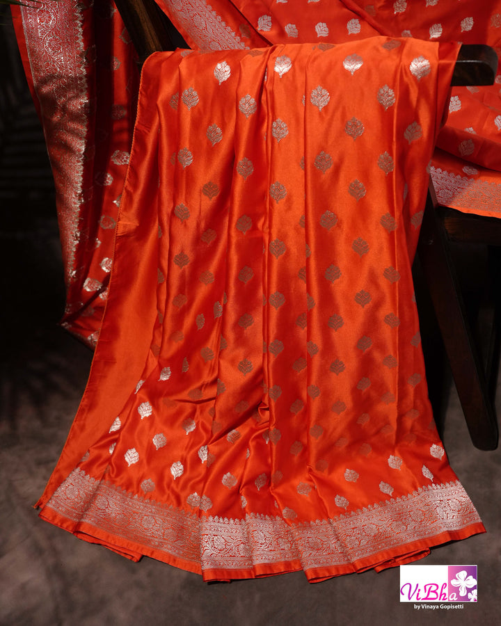 Tangerine Orange Kathan Mashru Silk