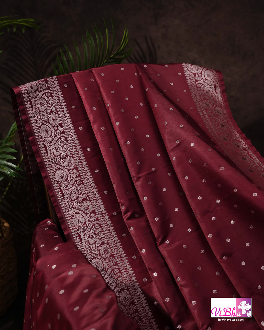 Burgandy Katan Mashru Silk