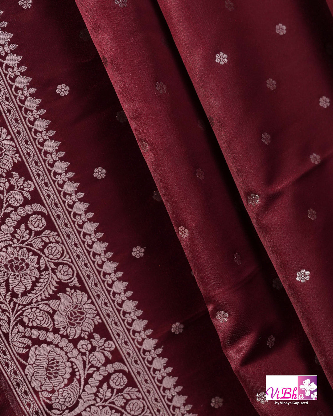 Burgandy Katan Mashru Silk