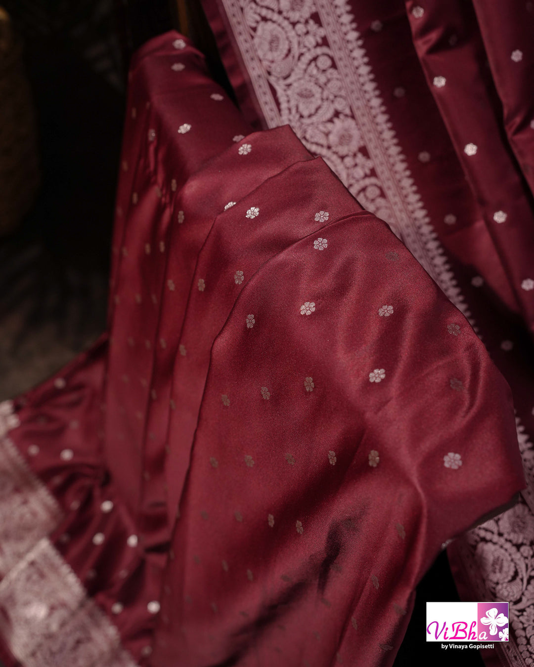 Burgandy Katan Mashru Silk